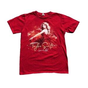 Taylor Swift 2011 Speak Now Tour T Shirt Red Crewneck Concert Tee Size Small